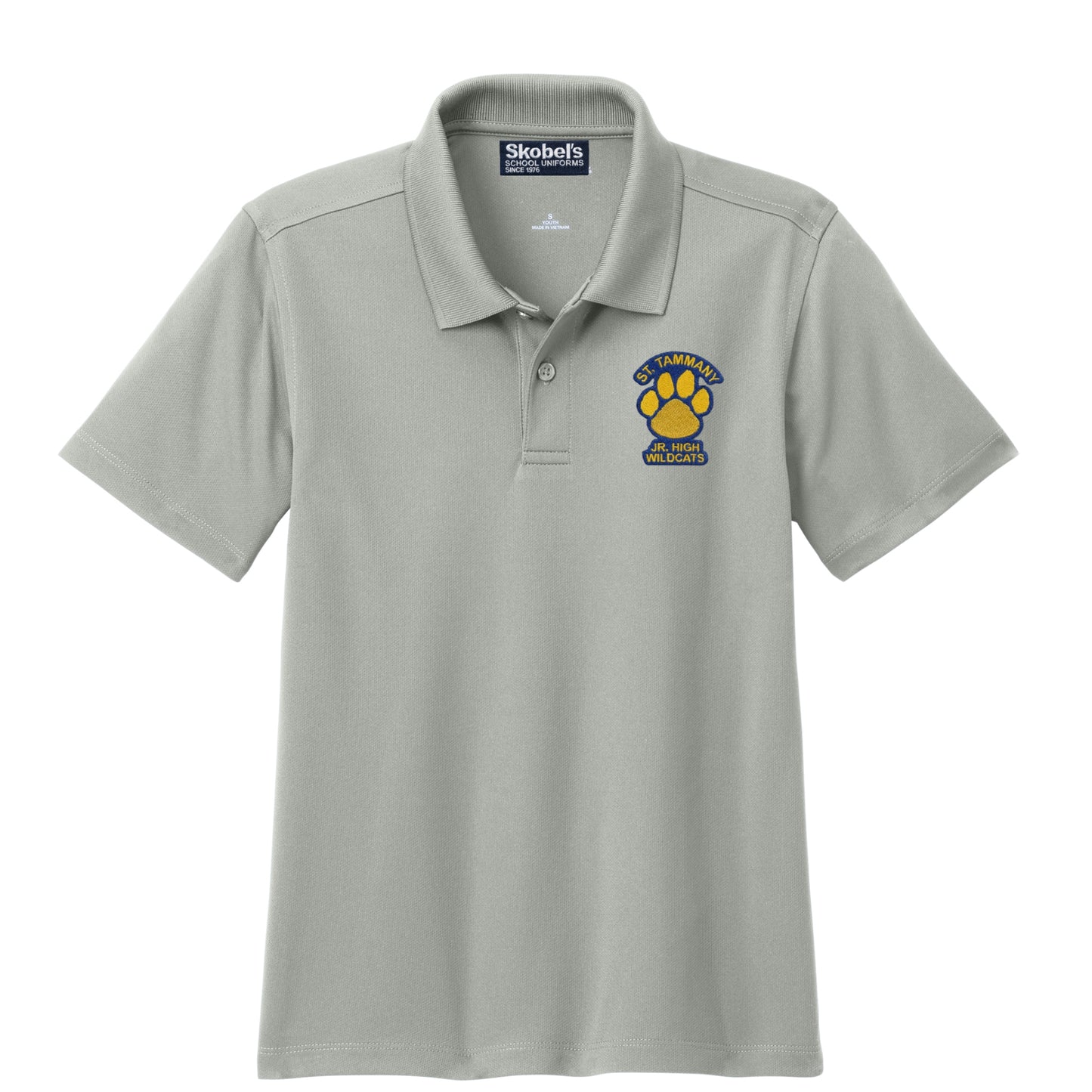 St. Tammany Junior High Dryfit Polo - Grey