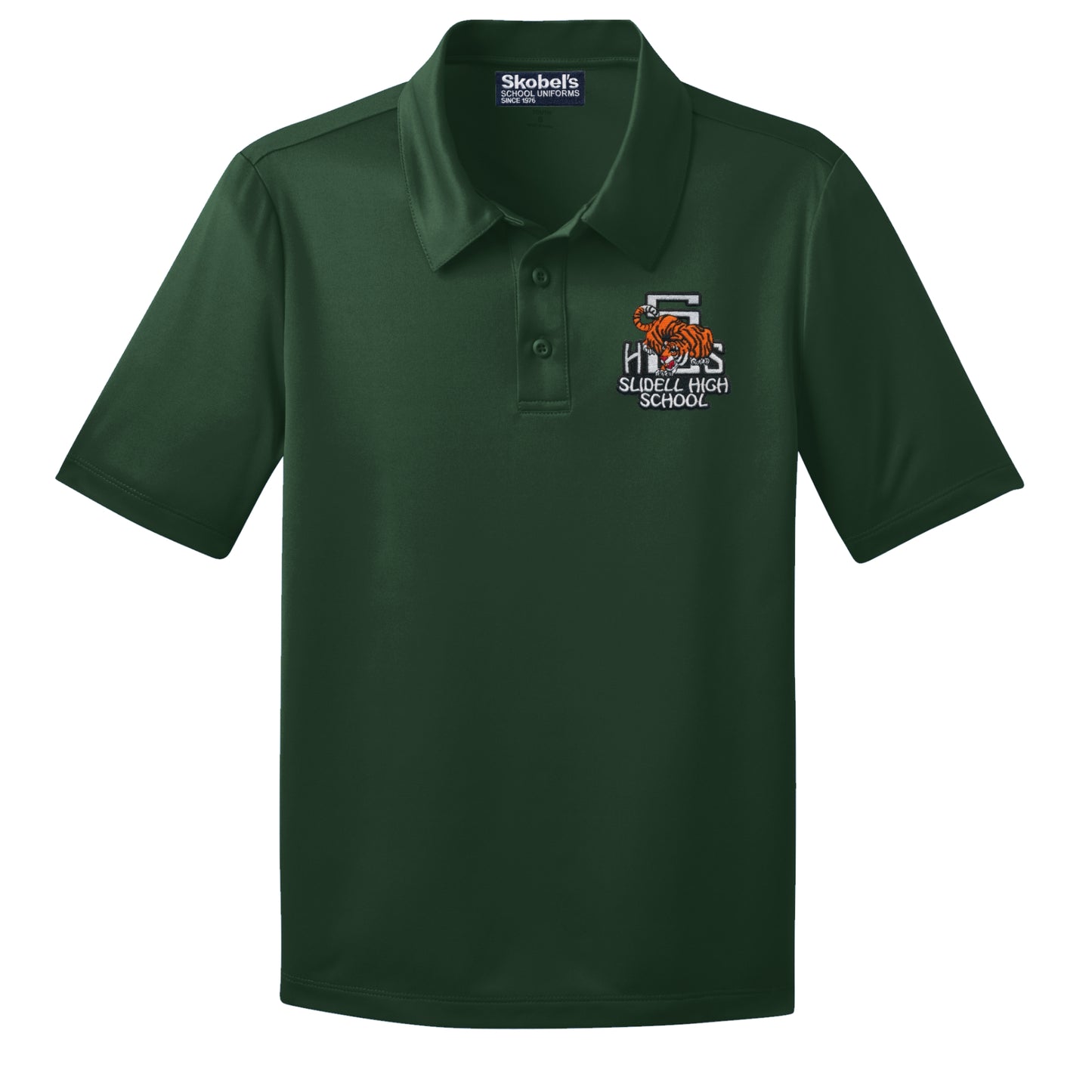 Slidell High School Dryfit Polo - Dark Green
