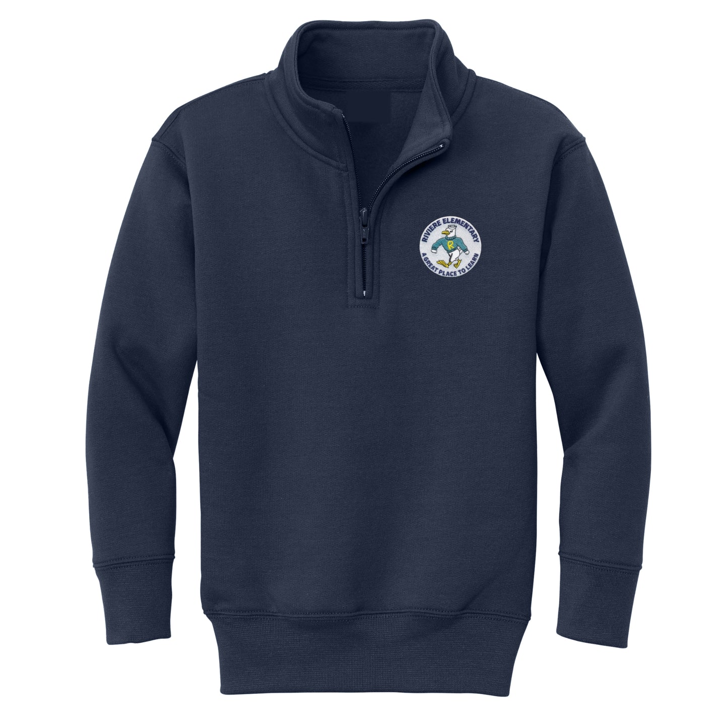Marie Riviere Elementary 1/4 Zip Sweatshirt - Navy - All Grades
