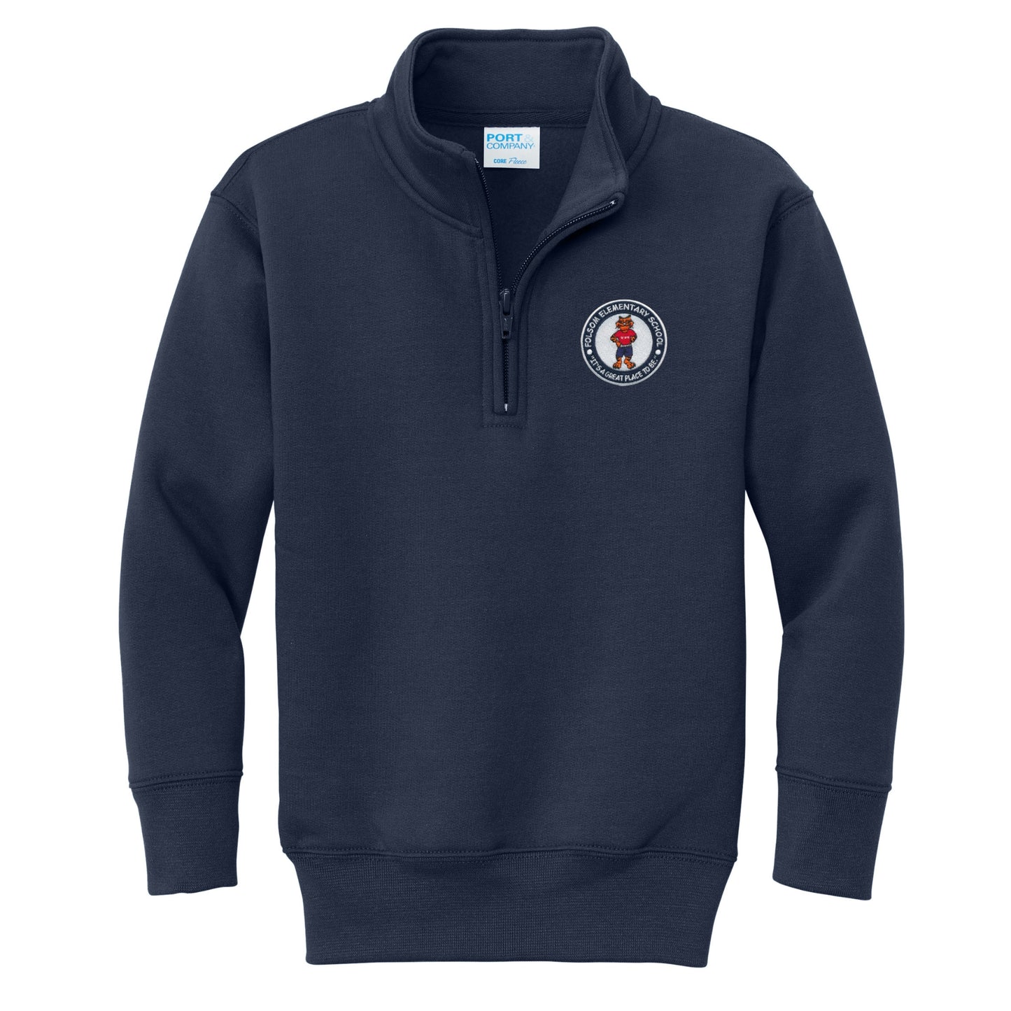 Folsom Elementary 1/4 Zip Sweatshirt - Navy