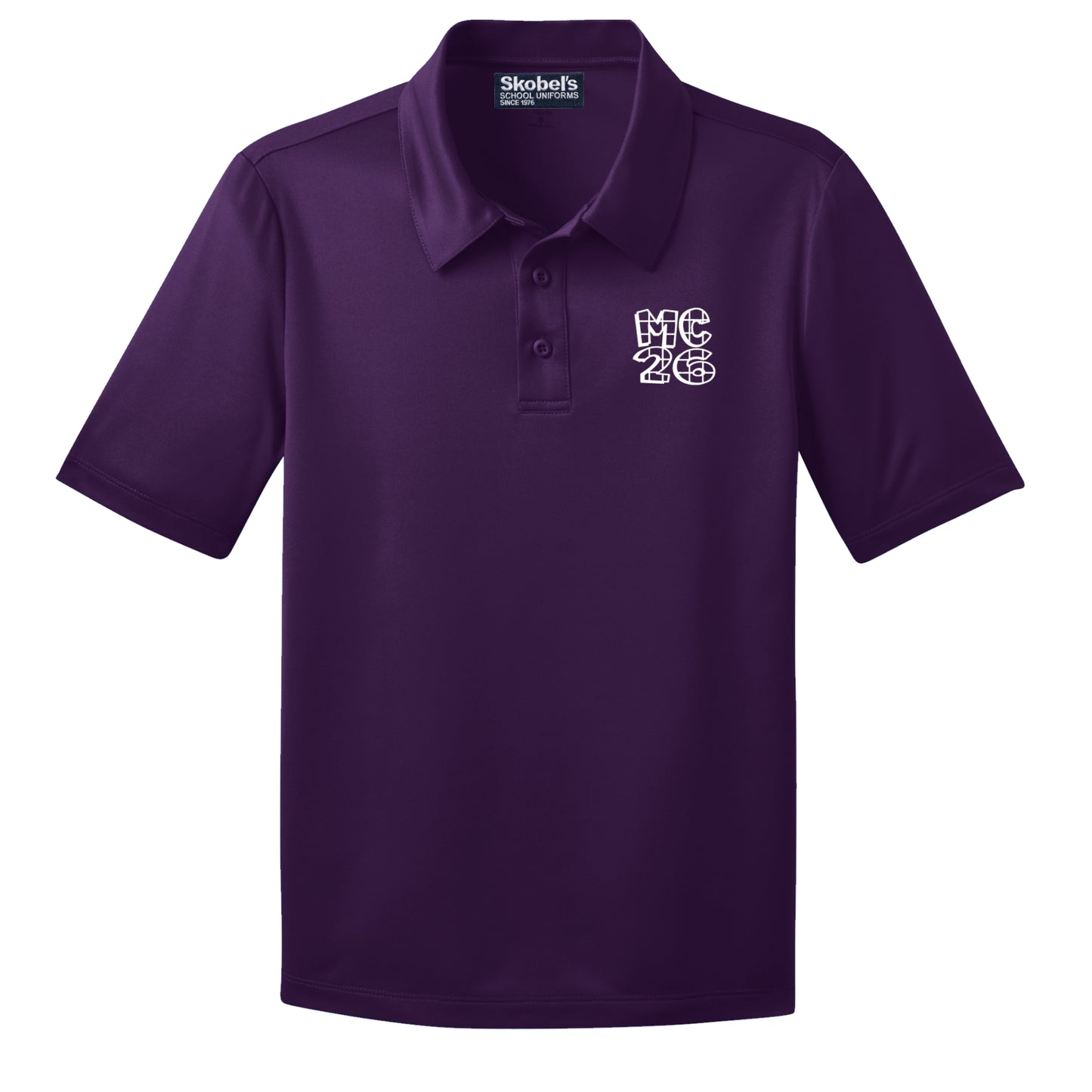 McDonogh 26 Elementary Purple Dryfit Polo