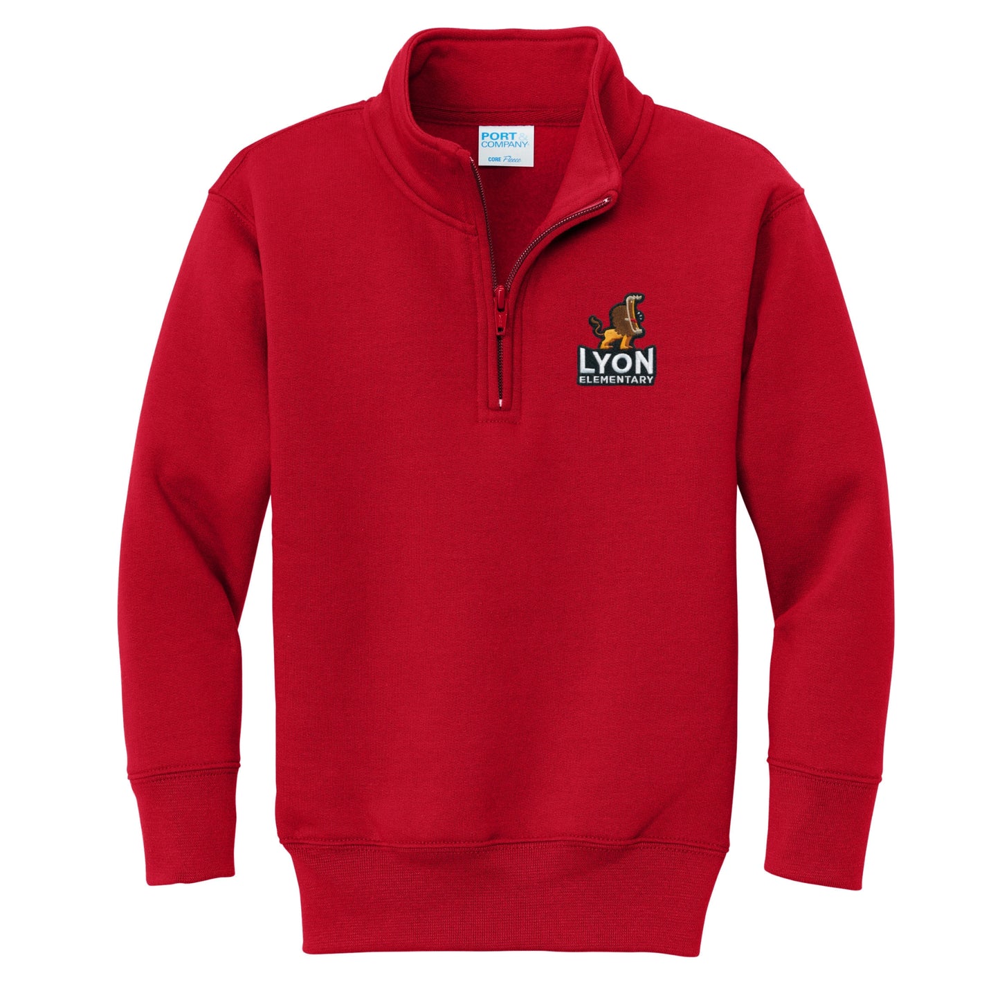 Lyon Elementary 1/4 Zip Sweatshirt - Red