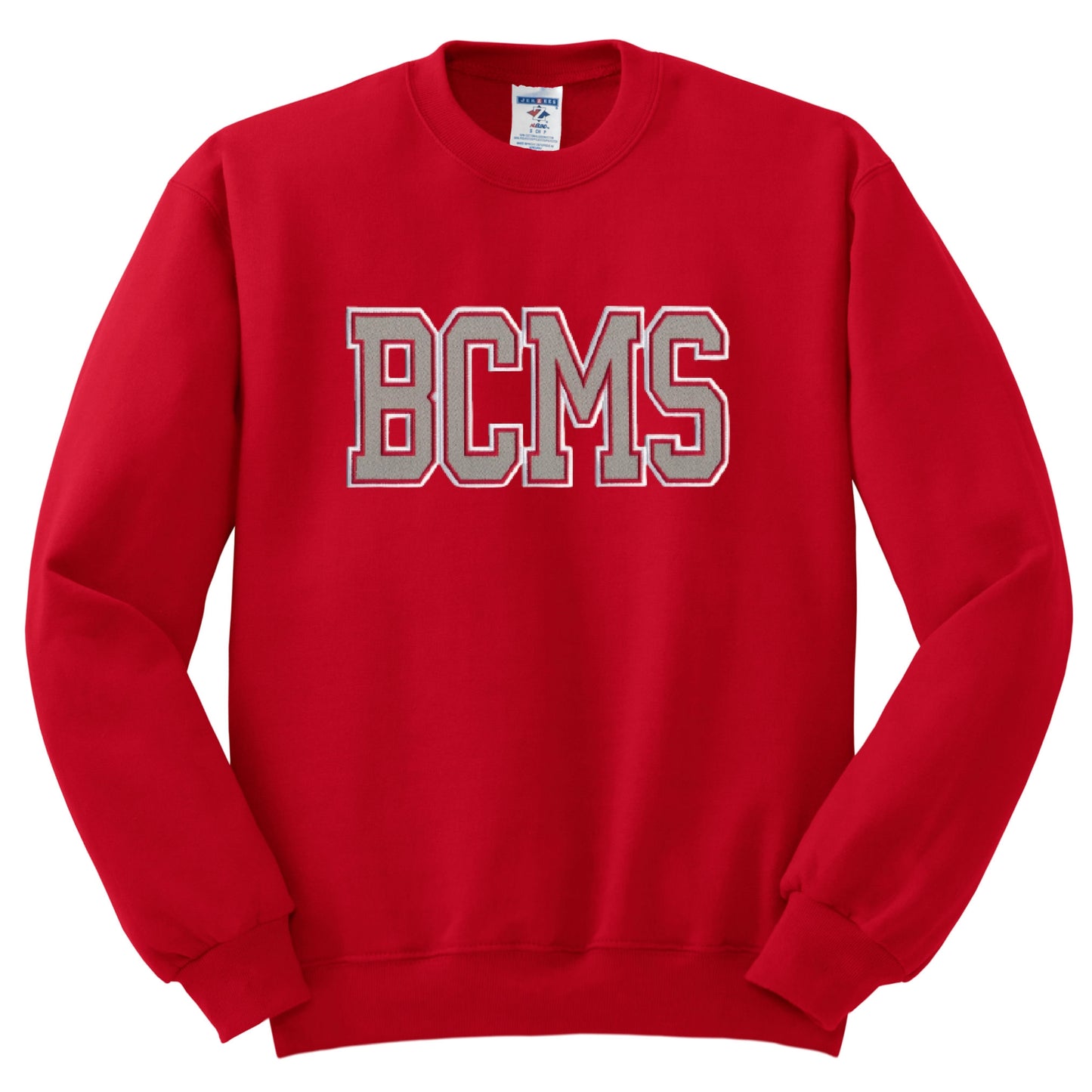 Belle Chasse Middle Full Chest Patch BCMS Crew Sweatshirt - Red