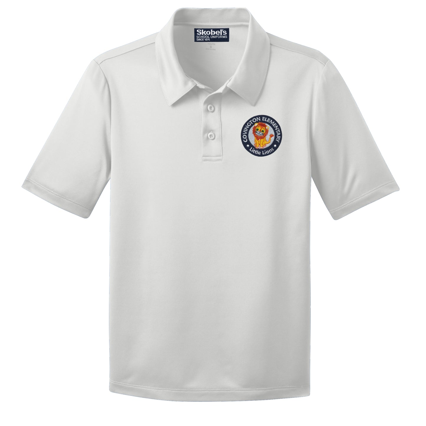 Covington Elementary Dryfit Polo - White