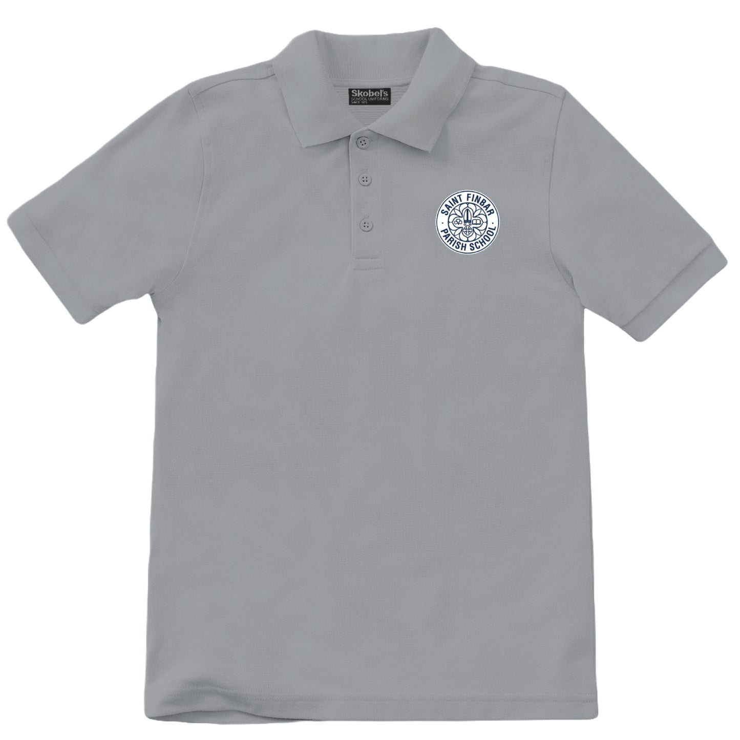 St. Finbar School Pique Polo - Grey