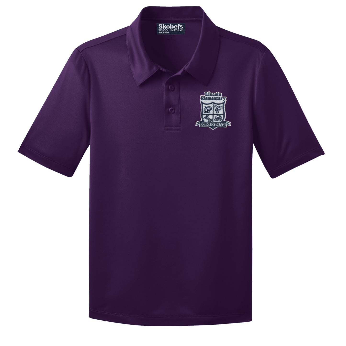 Lincoln Elementary Purple Dryfit Polo