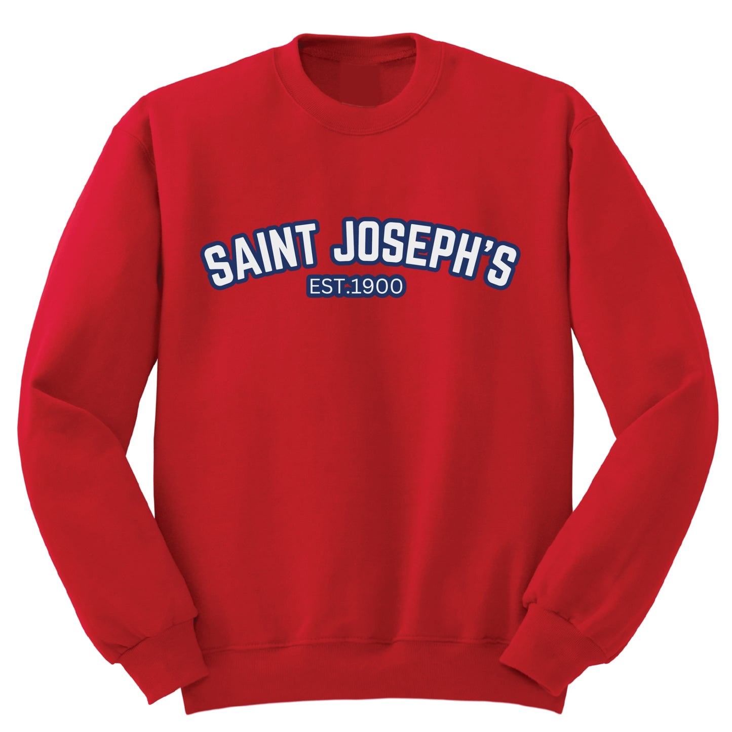 St. Joseph's Catholic School Full Chest Crew Sweatshirt - Red