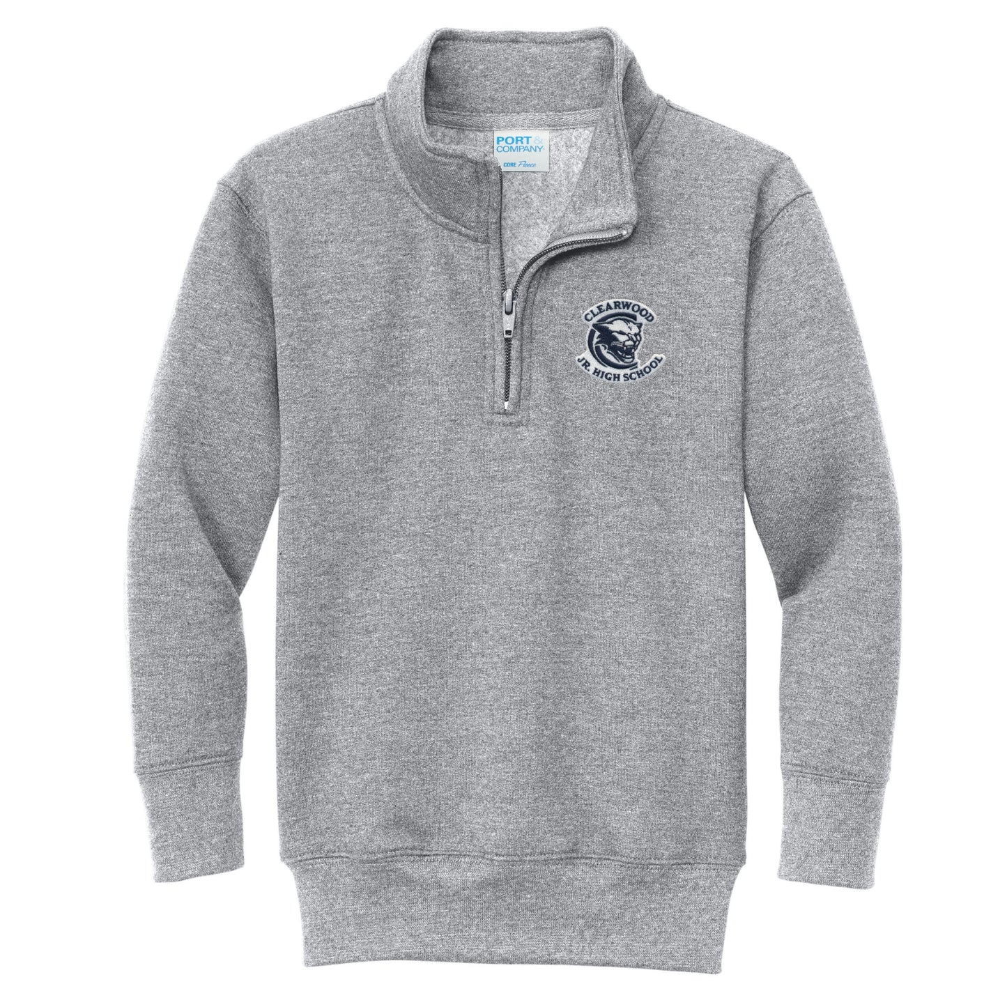 Clearwood Junior High 1/4 Zip Sweatshirt - Grey