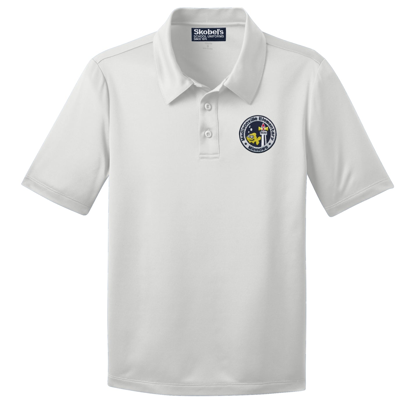 Madisonville Elementary Dryfit Polo - White