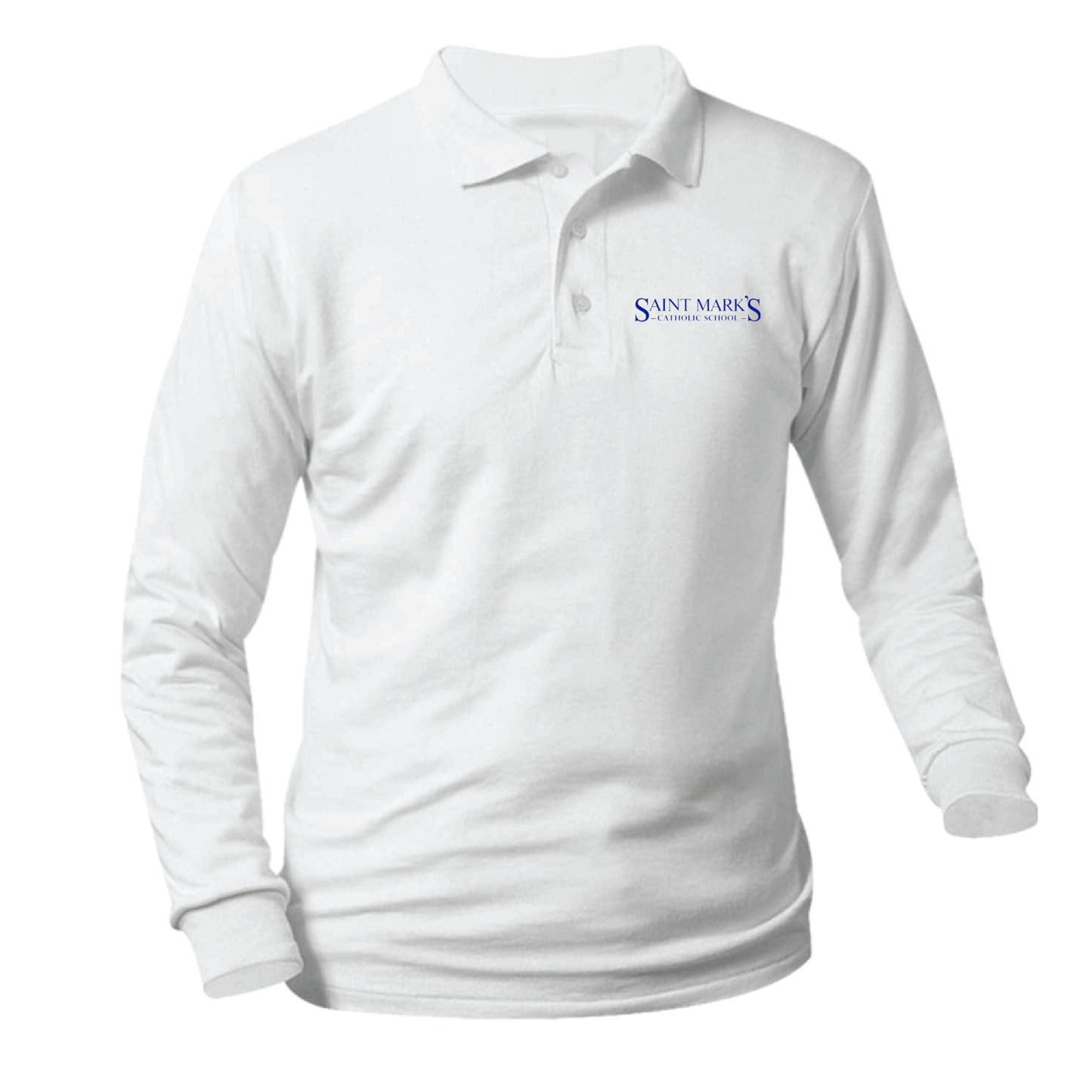 St. Mark's Catholic School Longsleeve Dry-Fit Polo - White