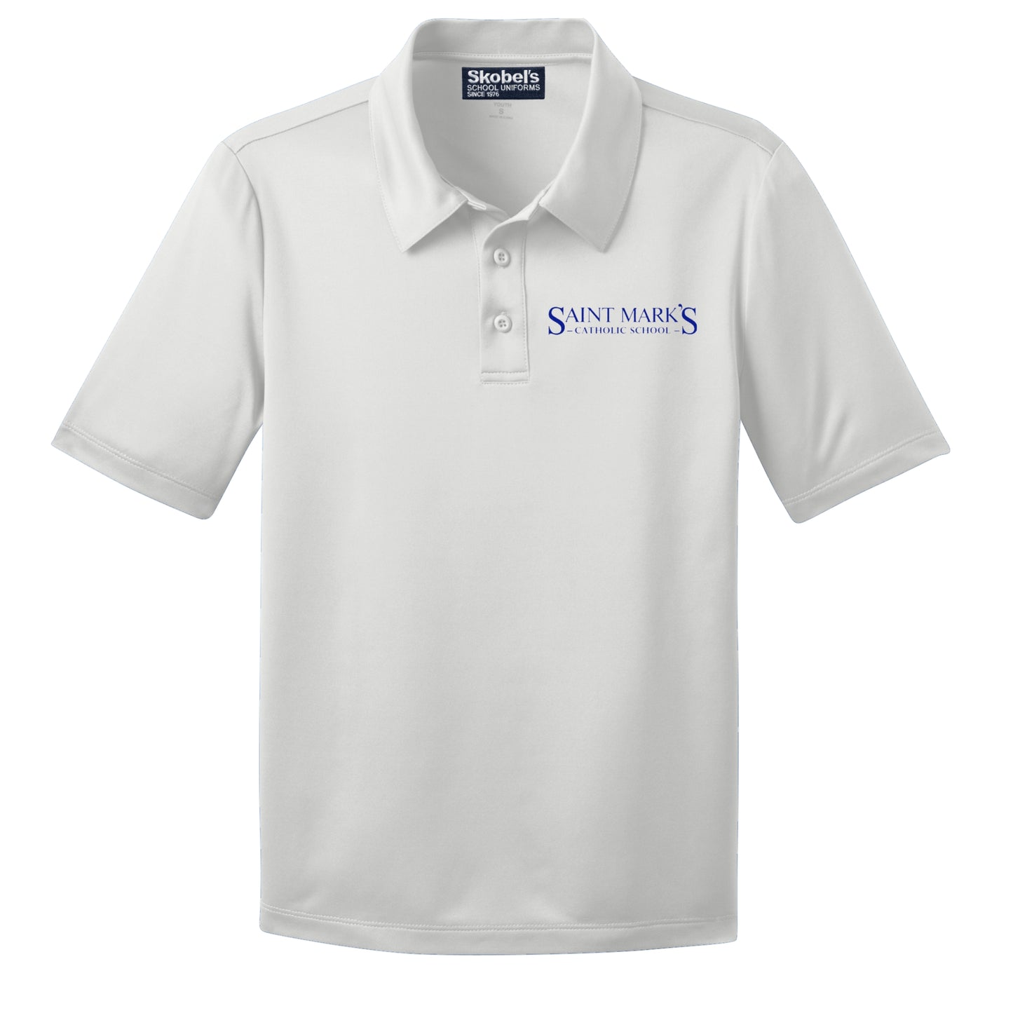 St. Mark's Catholic School Dry-Fit Polo - White
