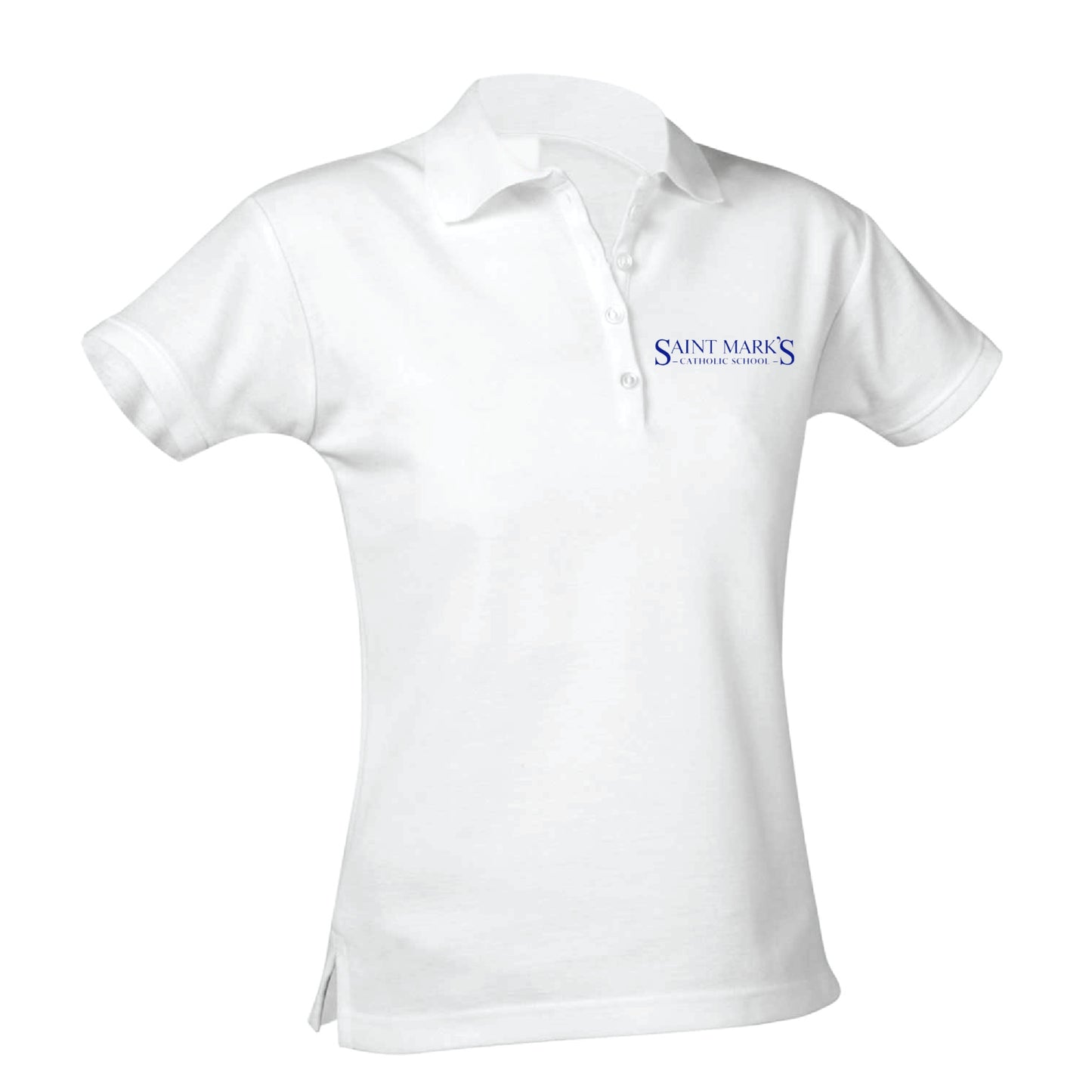St. Mark's Catholic School Feminine Fit Pique Polo - White