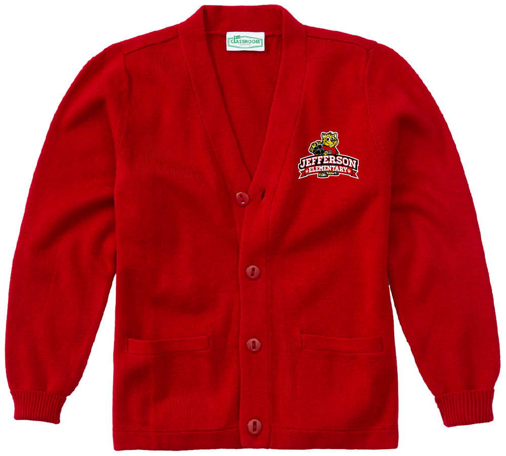 Jefferson Elementary Cardigan - Red
