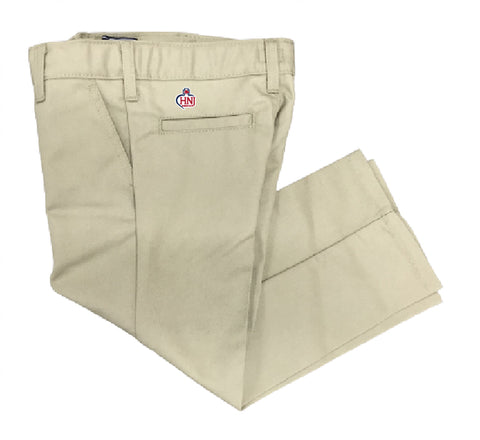 Boys Classic Fit Flexwaist Pants - Khaki with HNJ Logo