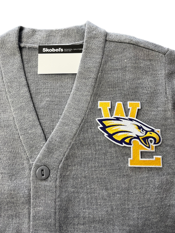 Warren Easton High Grey Cardigan Sweater w/ Eagle - All Grades