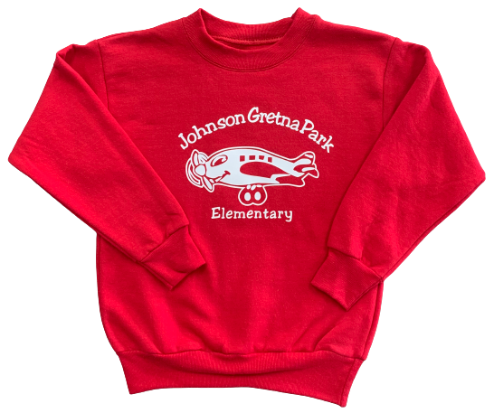 Gretna Park Full Chest Crew Sweatshirt - Red - All Grades