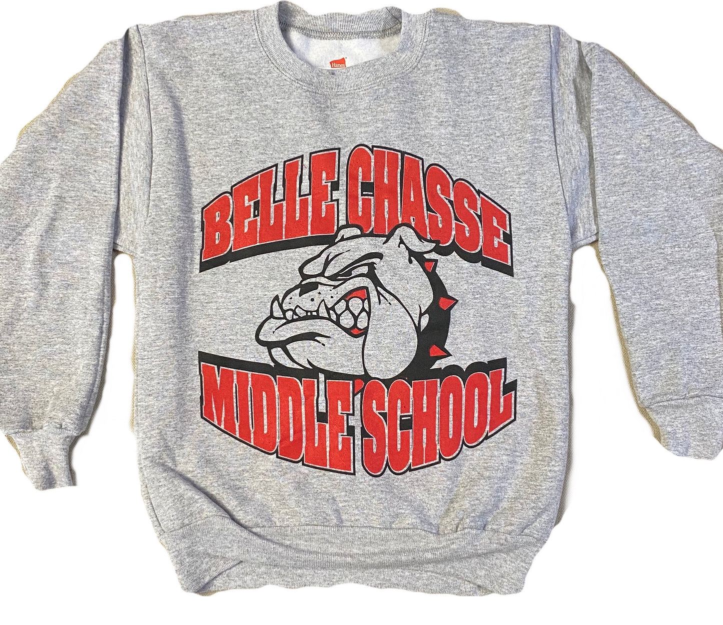 Belle Chasse Middle Bulldog Crew Sweatshirt - Grey