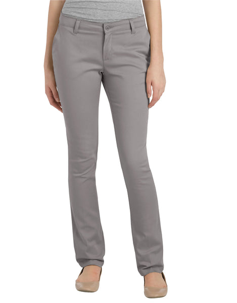  Dickies Juniors Plus Size Stretch Straight Leg Pant,  Silver/Gray, 15: School Uniform Pants: Clothing, Shoes & Jewelry