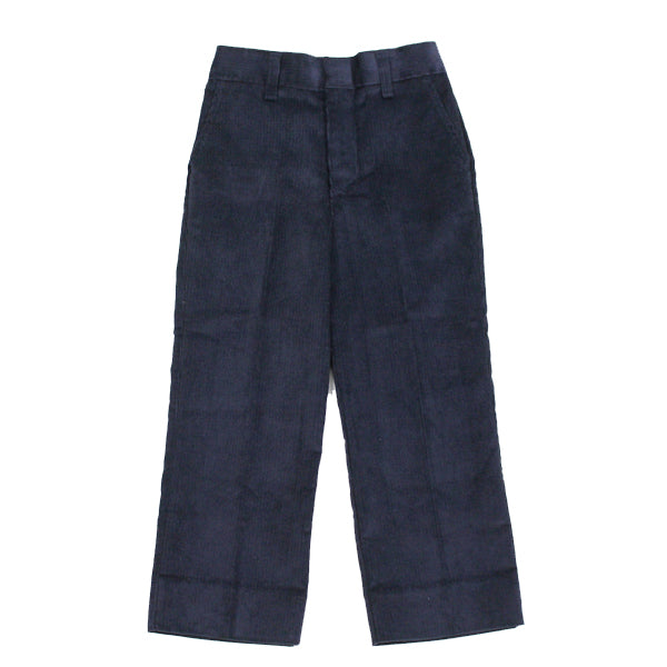 Boys Navy Corduroy Pants with Elastic