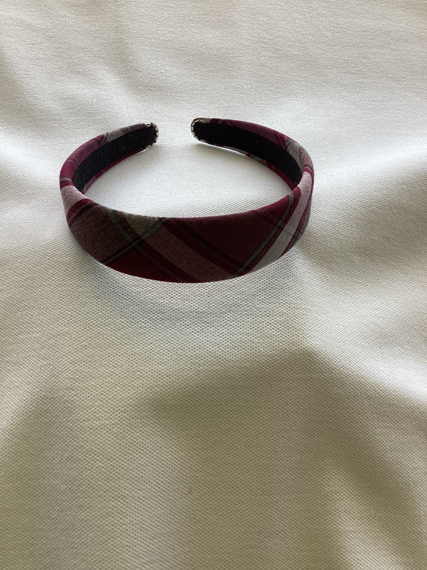ST. CLETUS MAROON PLAID HEADBAND