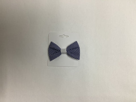 BLUE CHECK SMALL HAIRBOW