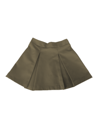 Skobel's Girls Inverted Pleat Scooter Skirt - Khaki