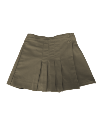 Girls Pleated Front Skort - Khaki