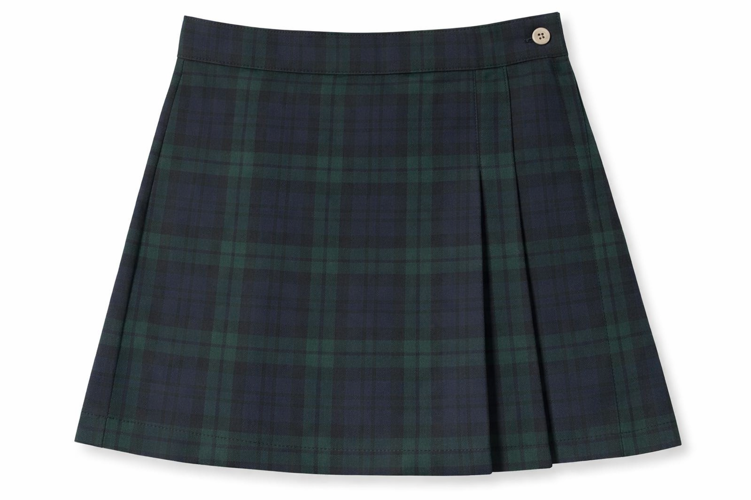 Blackwatch Plaid Side Two Pleat Scooter Skirt