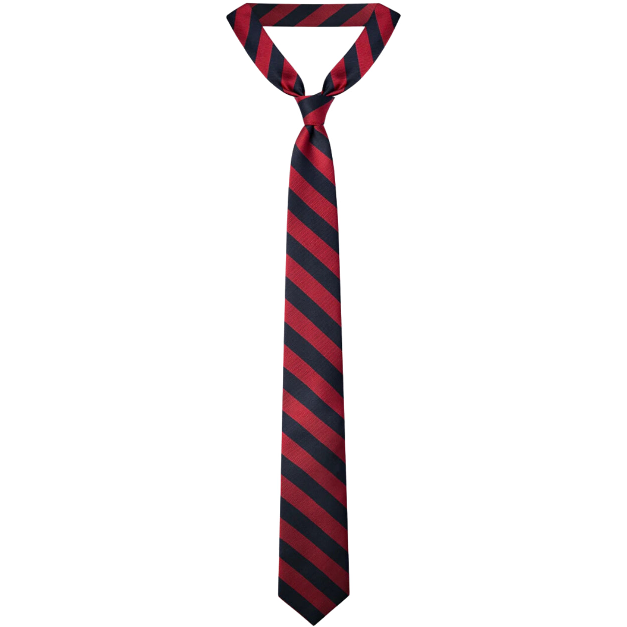 Adjustable Pre-knotted Tie - Red/Navy Striped - Male