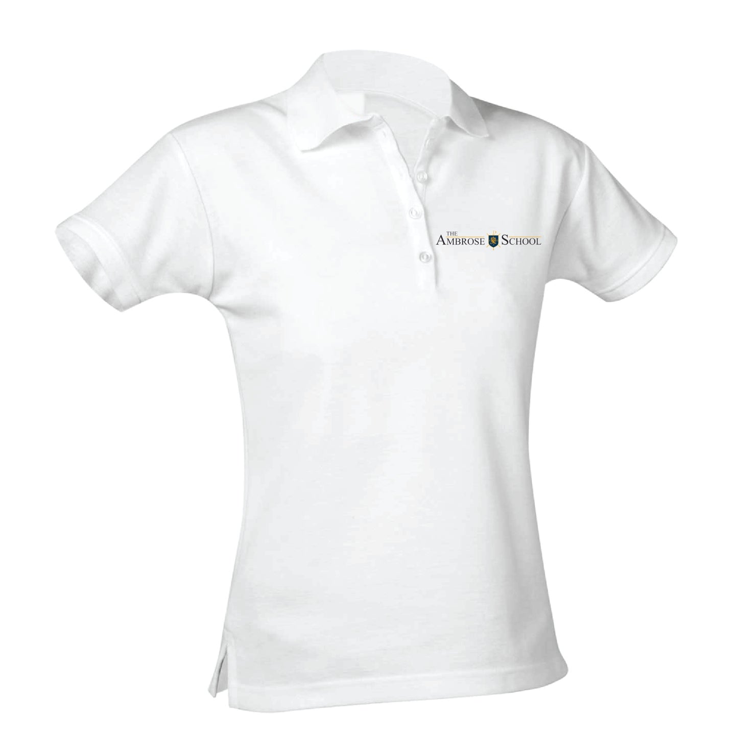 Ambrose School Feminine Fit Pique Polo - White