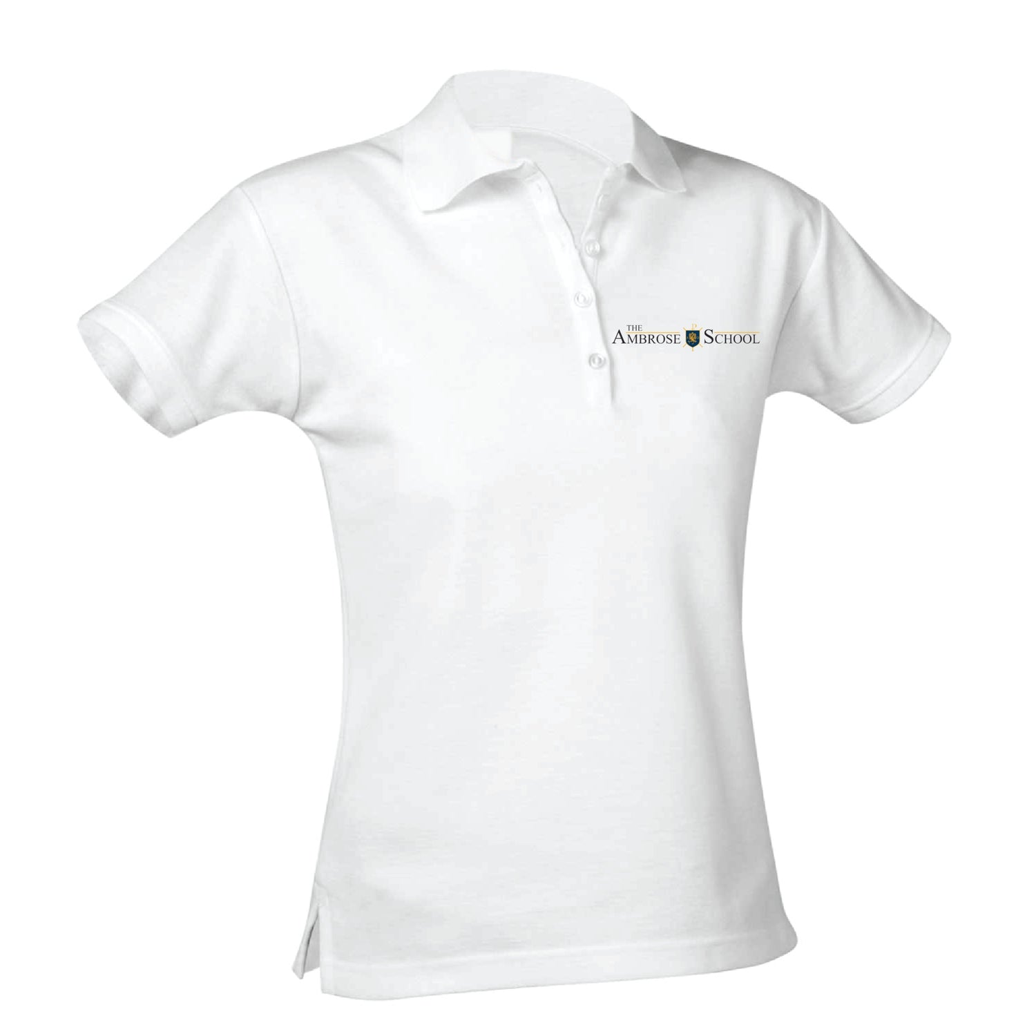 Ambrose School Feminine Fit Pique Polo - White