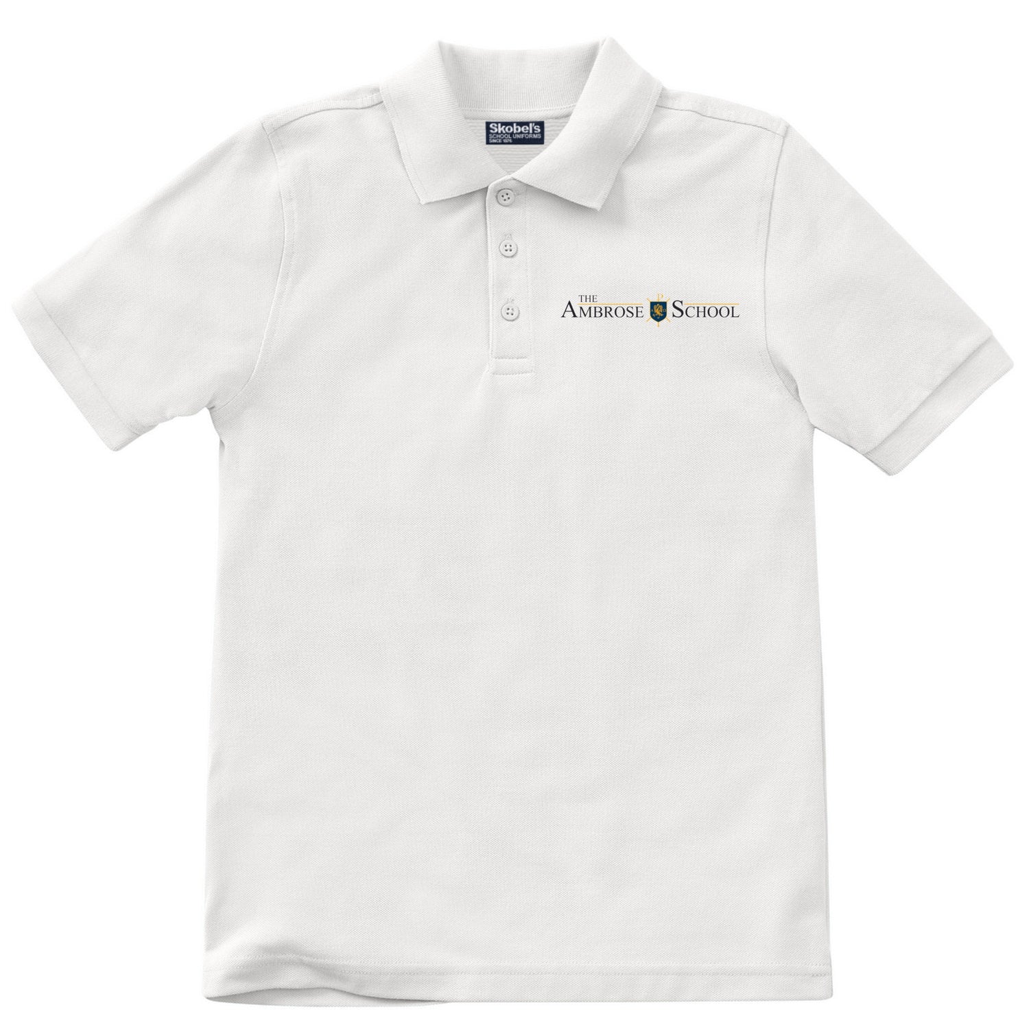 Ambrose School Pique Polo - White