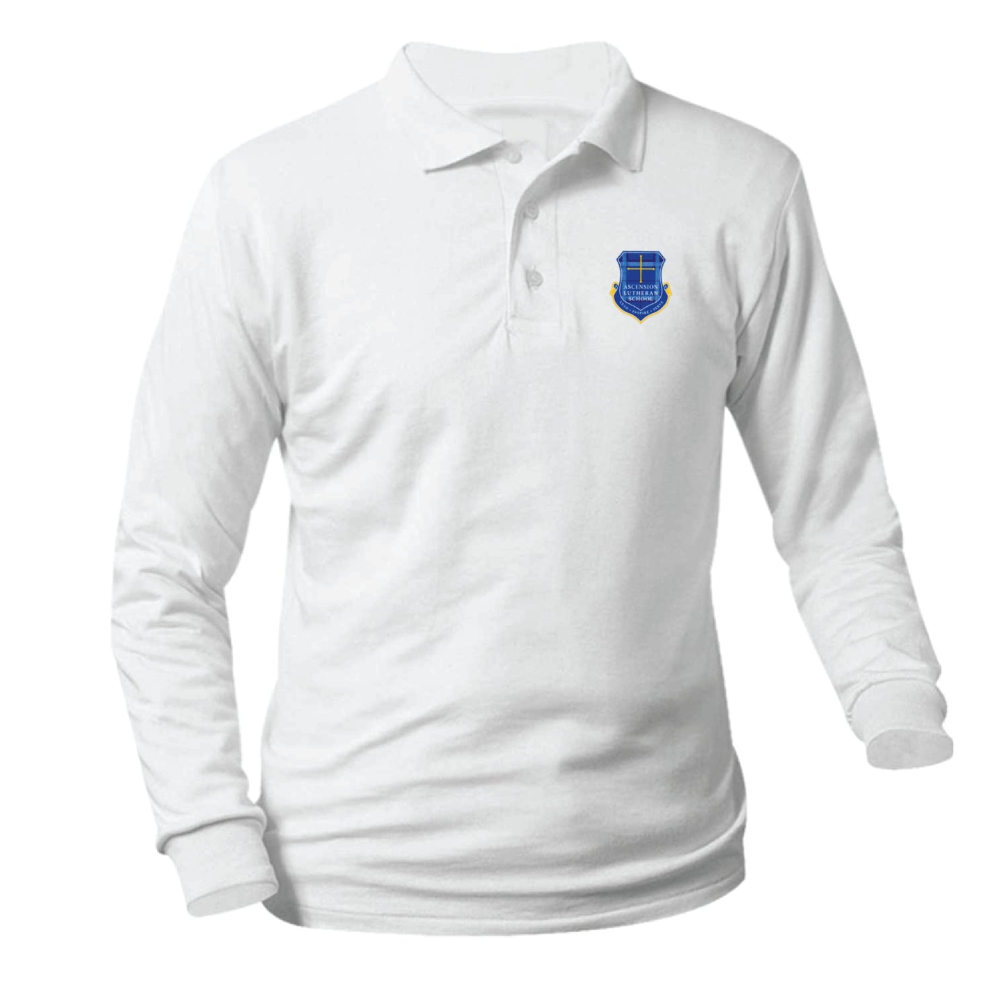Ascension Lutheran School Longsleeve Pique Polo - White