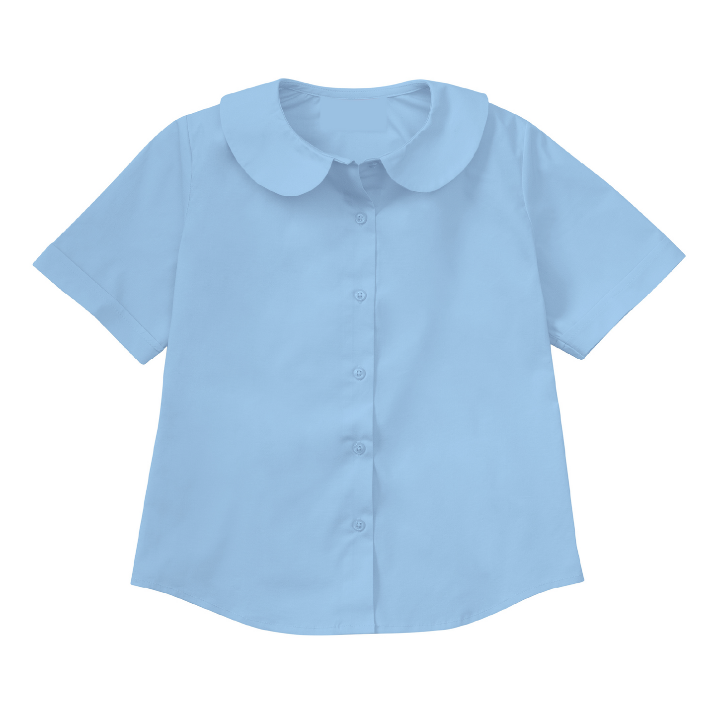 Round Collar Blouse - Lt. Blue