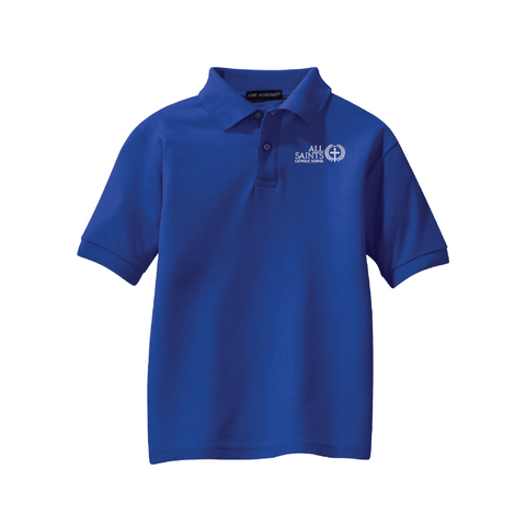 All Saints School Pique Polo - Royal - Style Y500/K500