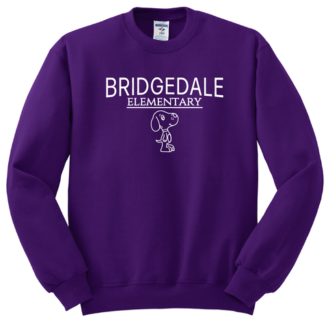 Bridgedale Elementary Full Chest Crew Sweatshirt - Purple - PreK-K