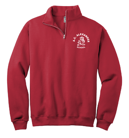 A.C. Alexander Elementary 1/4 Zip Sweatshirt - Red - All Grades