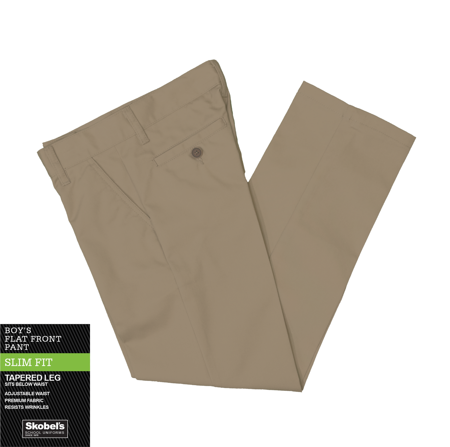 NOMMA Boys Khaki Tapered Leg Pants