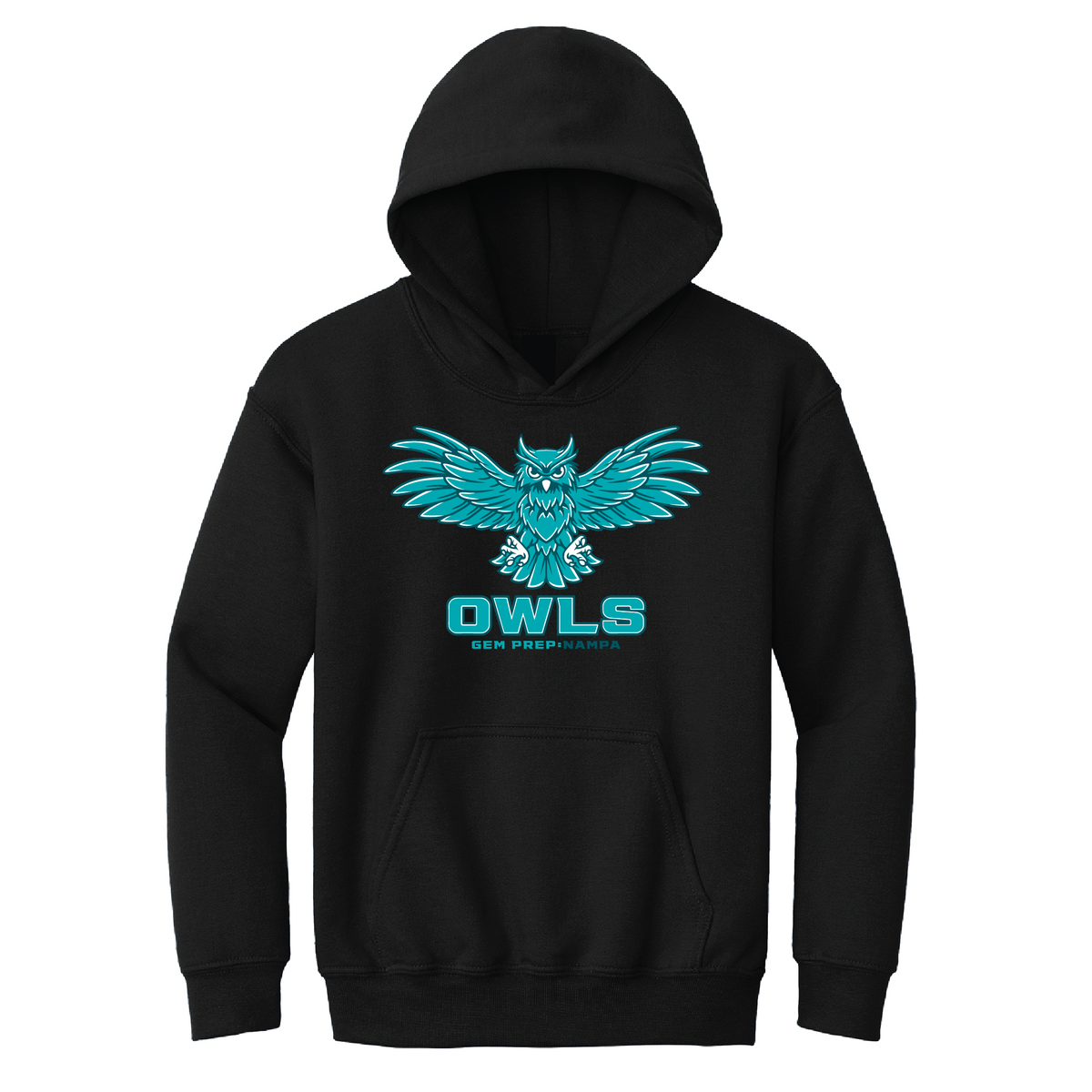 Gem Prep Spirit Hoodie with Front Screen Printed Owls Logo (New)