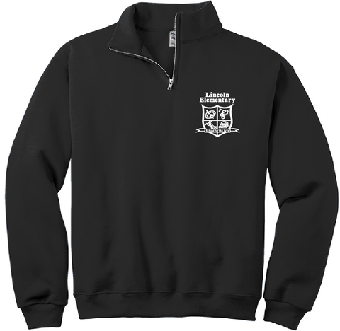 Lincoln Elementary 1/4 Zip Sweatshirt - Black - All Grades