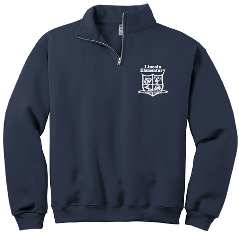 Lincoln Elementary 1/4 Zip Sweatshirt - Navy - All Grades