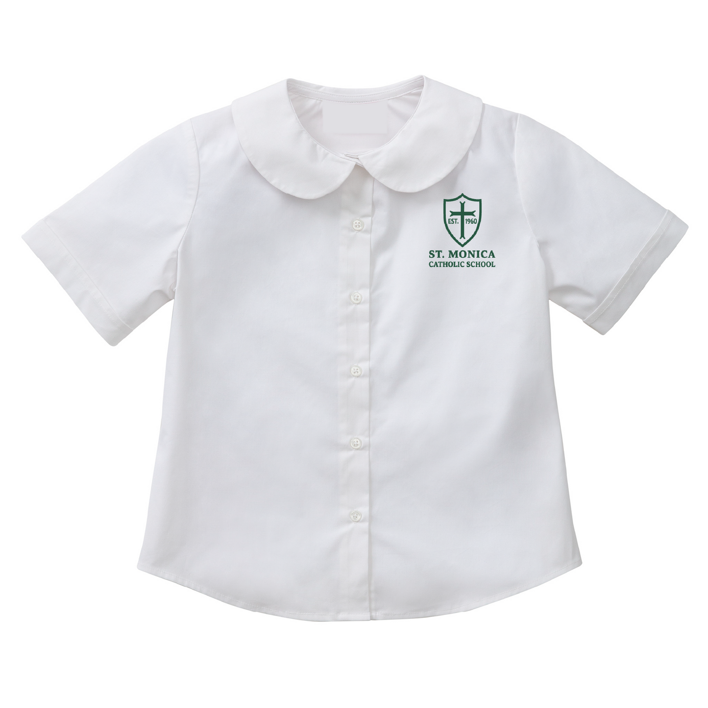 St. Monica Catholic School Round Collar Blouse - White