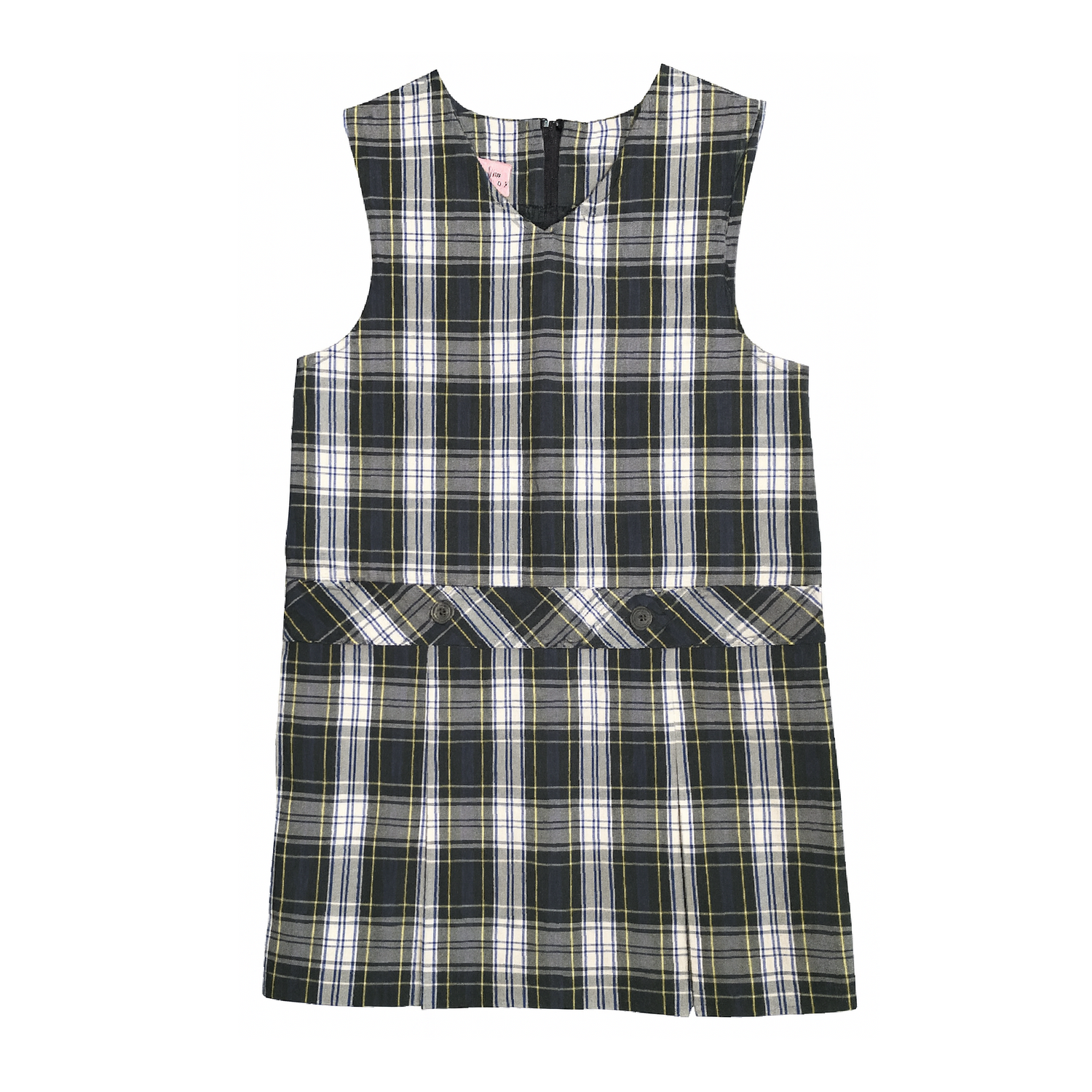 Belmont Plaid V-Neck Drop Waist Jumper