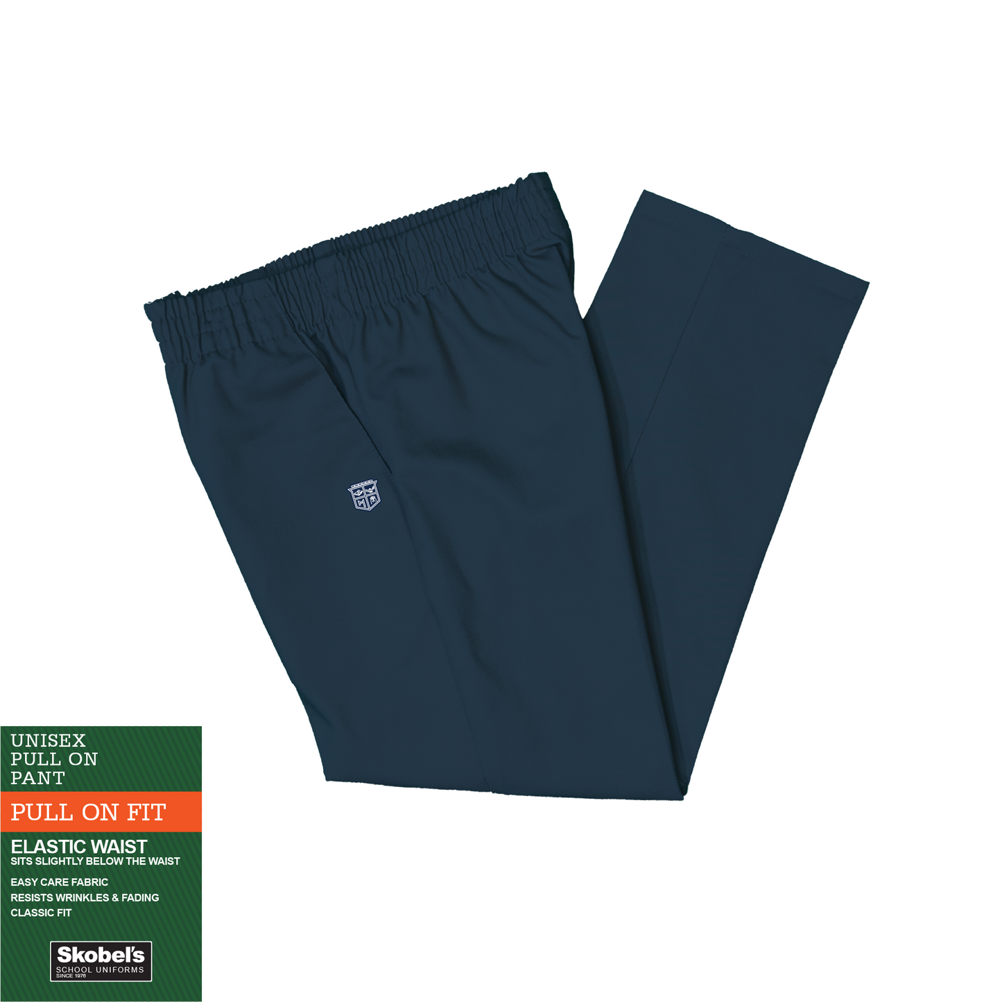 Pull On Pants - Navy with Mary Immaculate logo