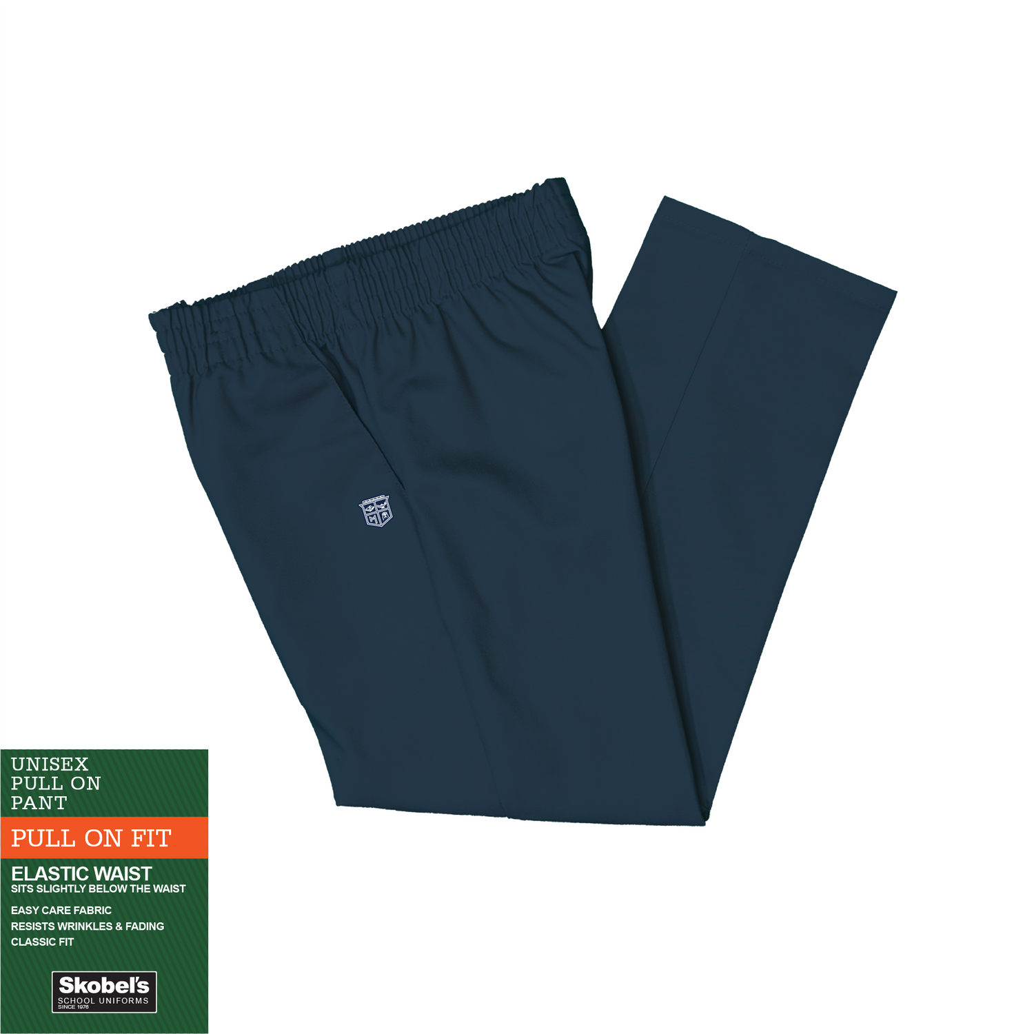 Pull On Pants - Navy with Mary Immaculate logo