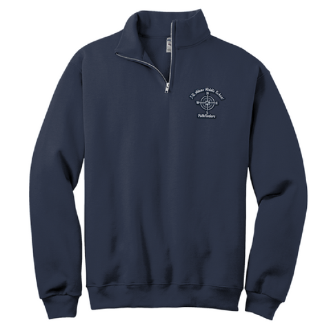 John Q Adams Middle School 1/4 Zip Sweatshirt - Navy - All Grades