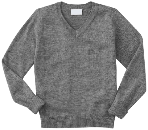 Pullover Sweater With School Logo - Charcoal - CLEARANCE