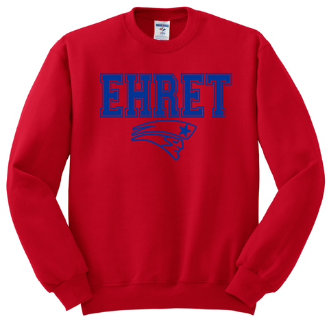 John Ehret Crew Sweatshirt - Red - All Grades