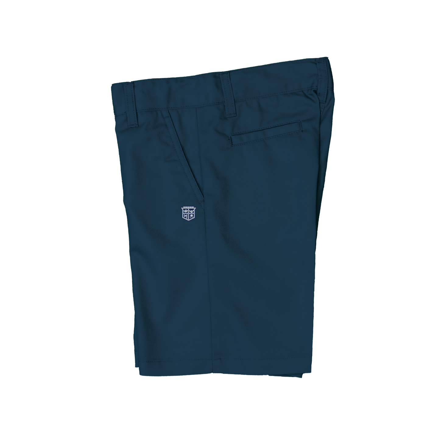 Mens Flat Front Shorts - Navy with Mary Immaculate logo