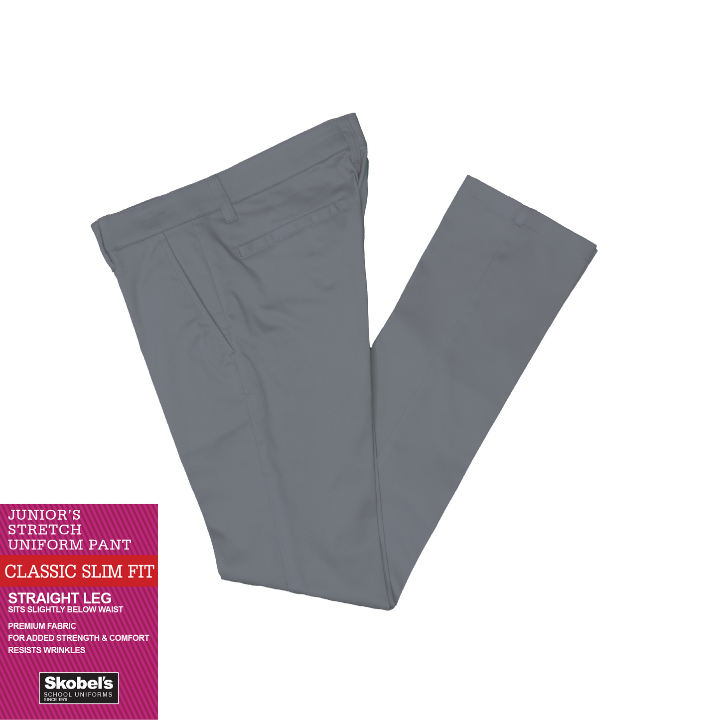 Junior Slim Straight Pants - Grey